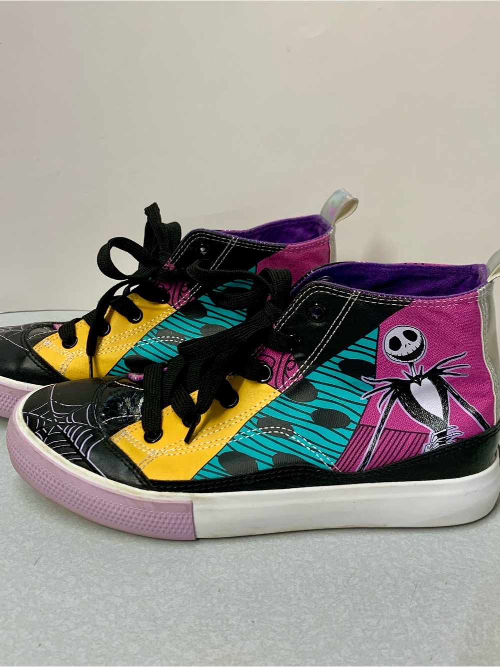Disney The Nightmare Before Christmas Sally Patchwork High Top Sneakers Size 7